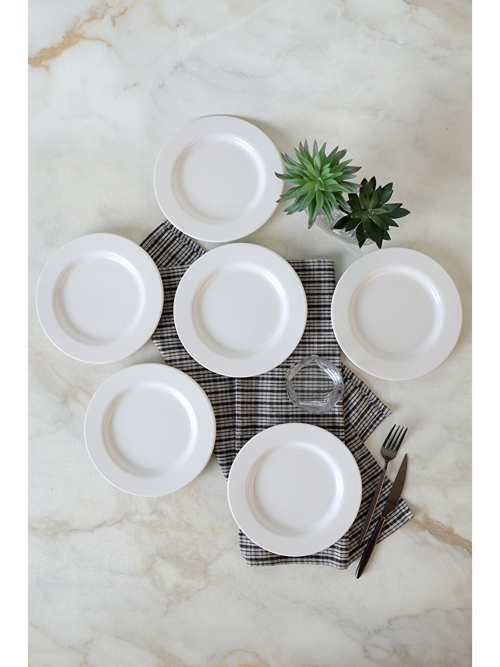 Beyaz Assos Pasta Tabağı 22 Cm 6 Adet-5