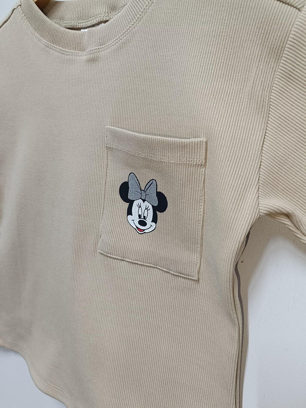 Bej Minnie Mouse Lisanslı Kız Çocuk 2'li Takım 22098-2