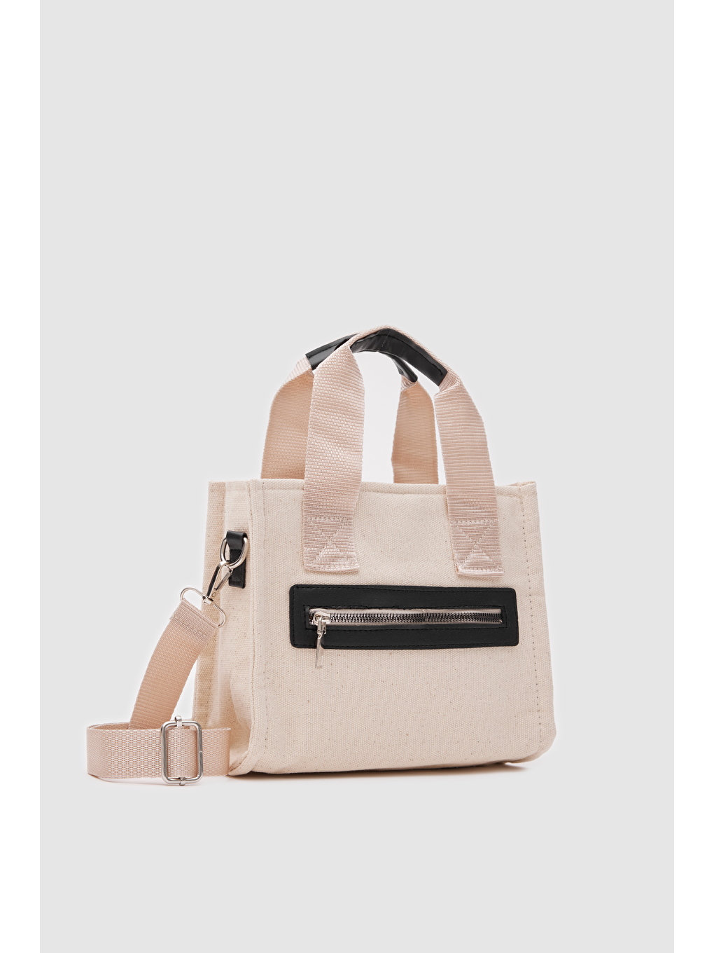 Jade Garnili Kanvas Çapraz Çanta Siyah-1