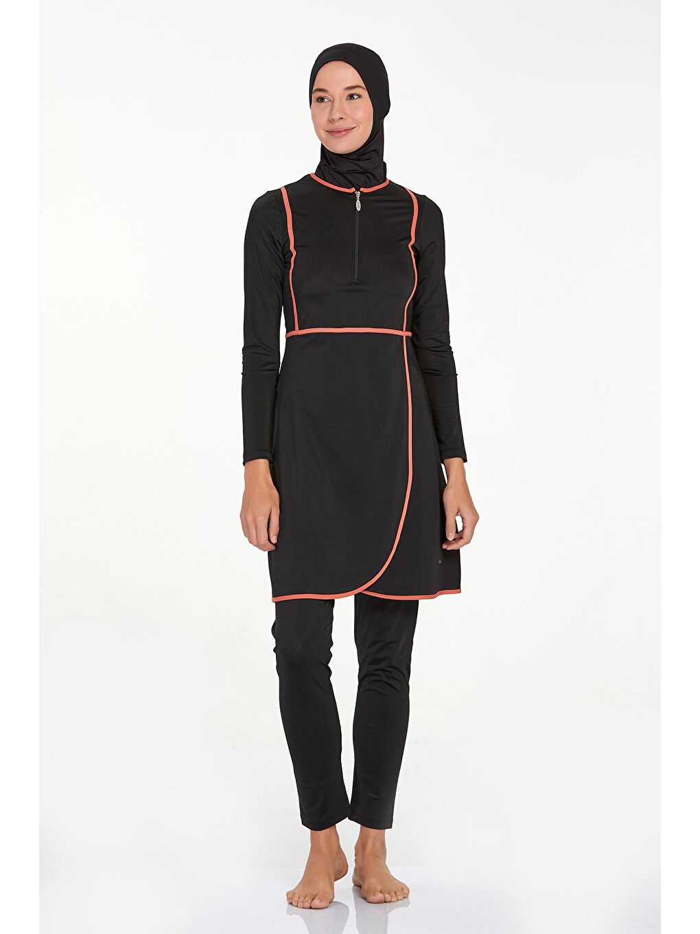 Elastanlı Tam Kapalı Tesettür Mayo Ella 4546 Siyah-2