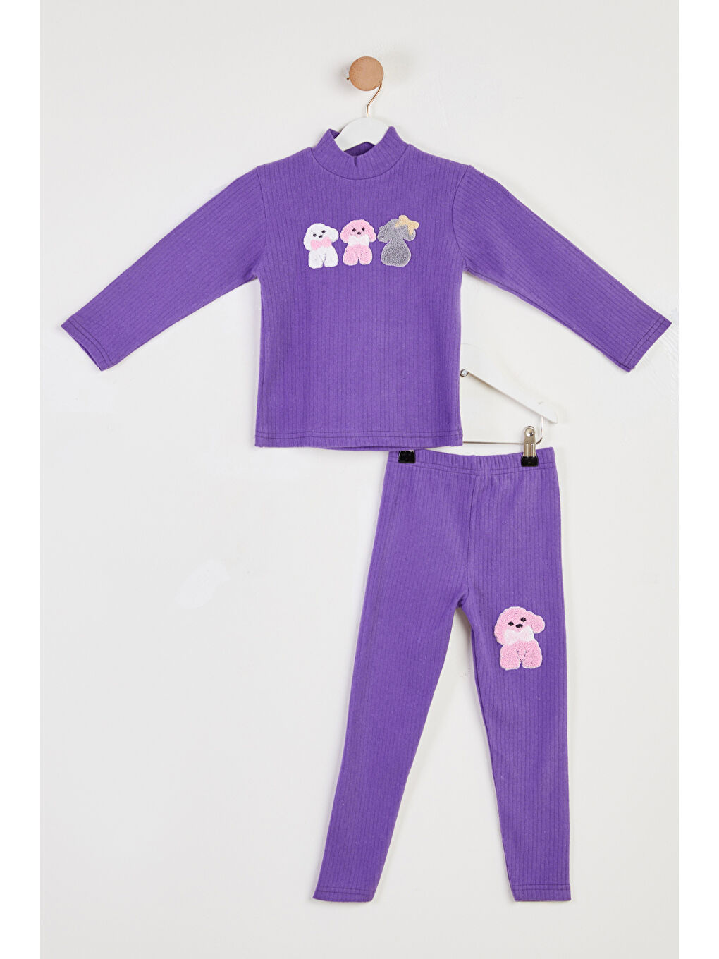 TOFİSA Kız Çocuk Mor Baskılı Pijama Takımı - 26443