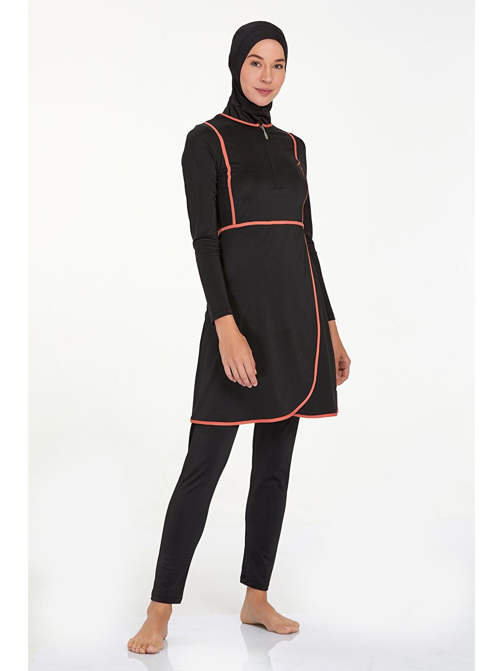 Elastanlı Tam Kapalı Tesettür Mayo Ella 4546 Siyah-3