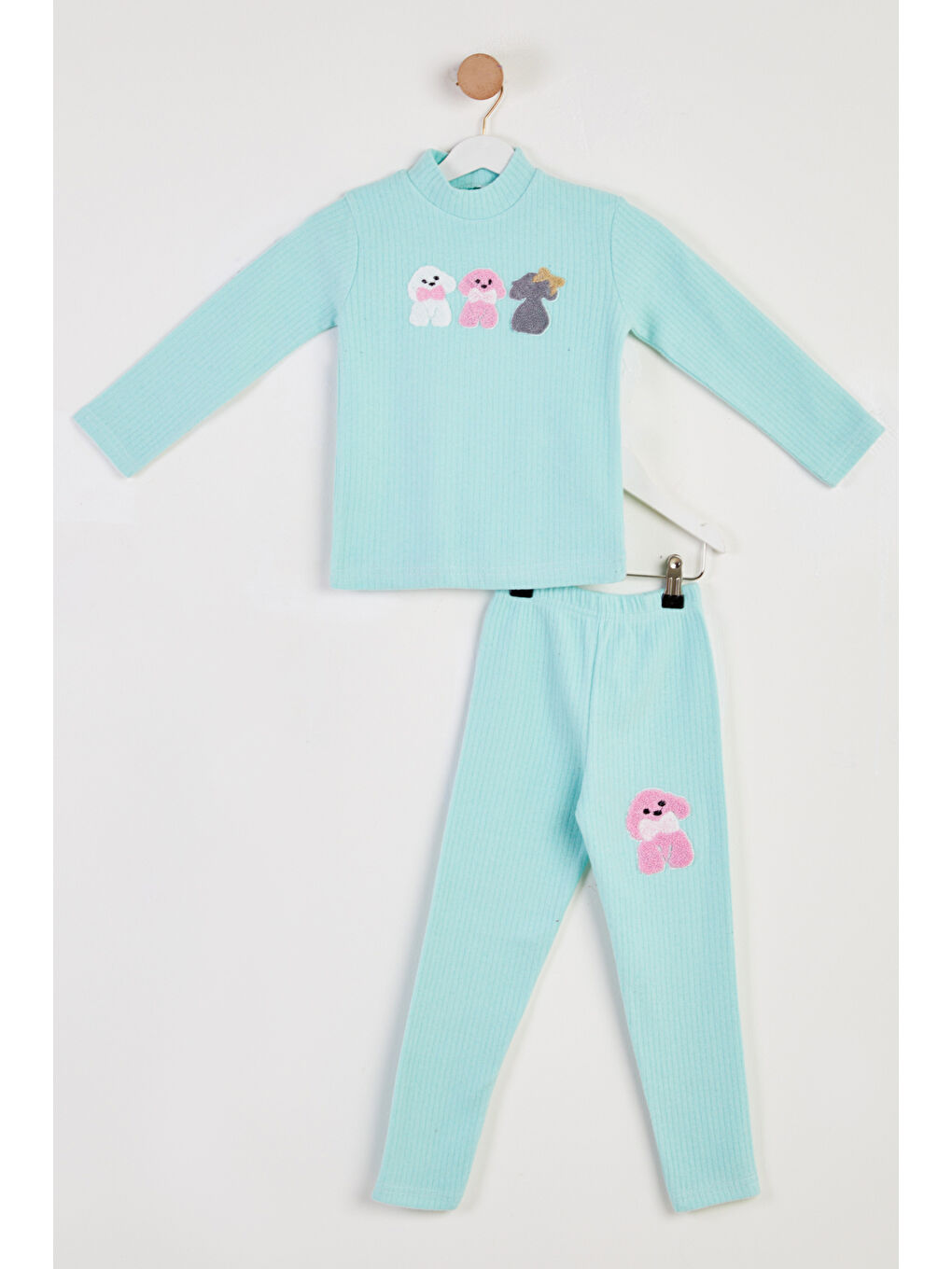 TOFİSA Yeşil Kız Çocuk Mint Baskılı Pijama Takımı - 26443