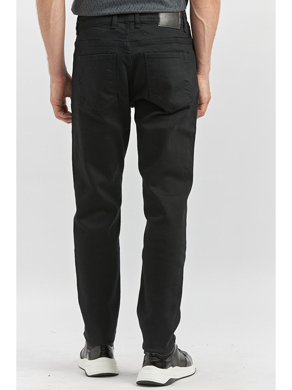 Siyah Düz Cord Slim Fit Casual Denim Pantolon 1023245150-4