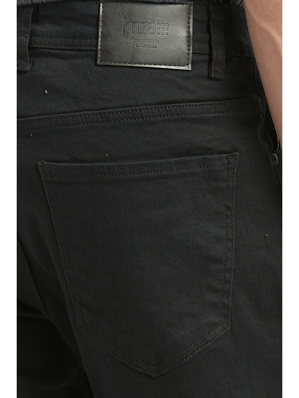 Siyah Düz Cord Slim Fit Casual Denim Pantolon 1023245150-5