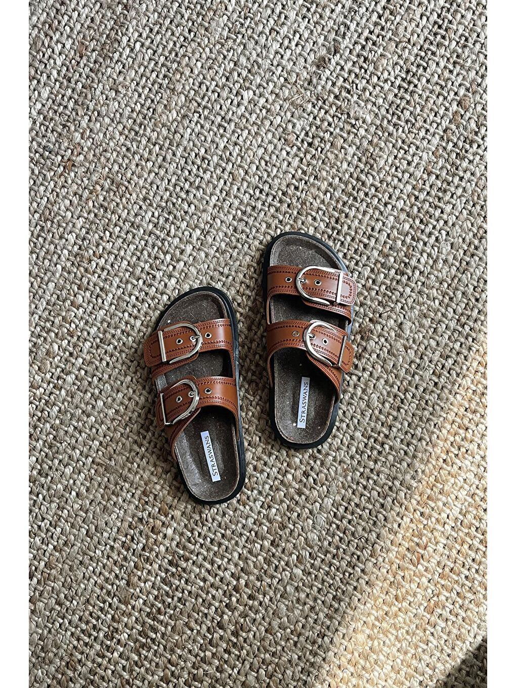 Kahverengi Chelsa   Kadın  Toka  Detay  Günlük  Konfor Terlik Taba-2