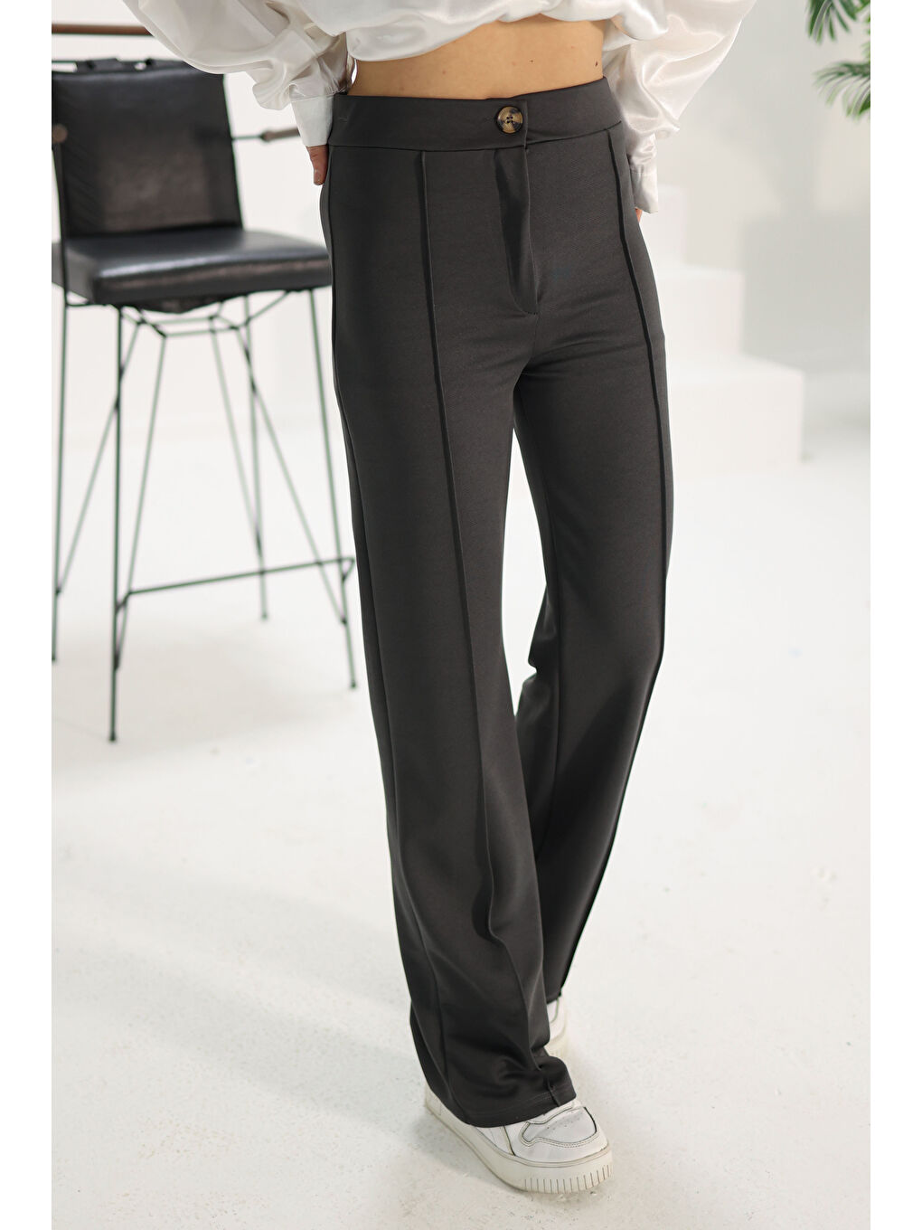 Şerit Detaylı Spor Pantolon Antrasit - 27084-2