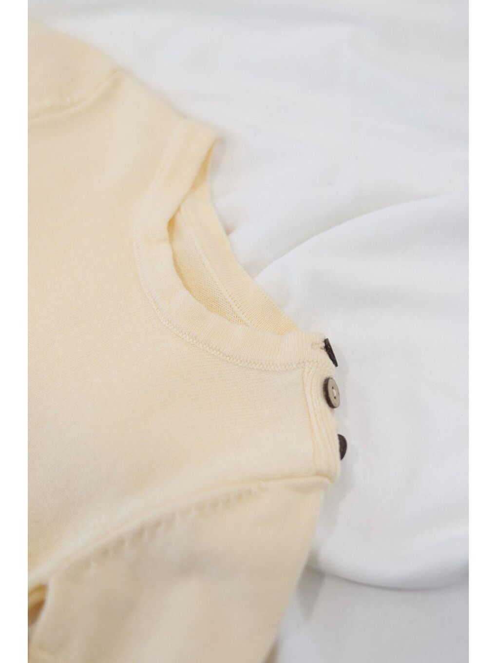 Ekru Unisex Çocuk Triko T-Shirt Eşofman Alt-Üst Takım-1