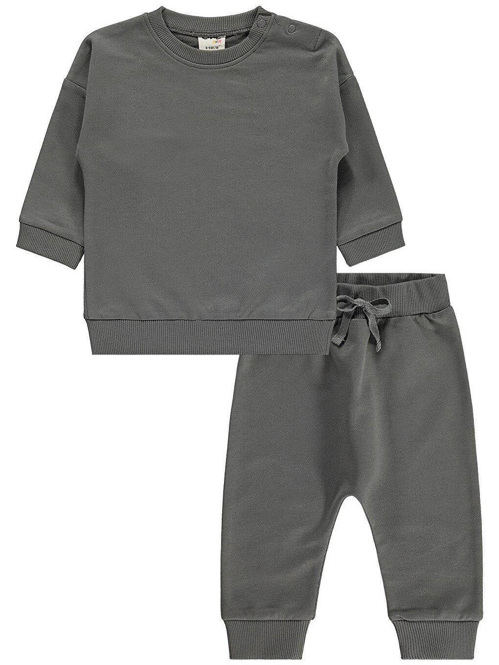 Antrasit Baby Basic 6-18 Ay Takım - Gri-3