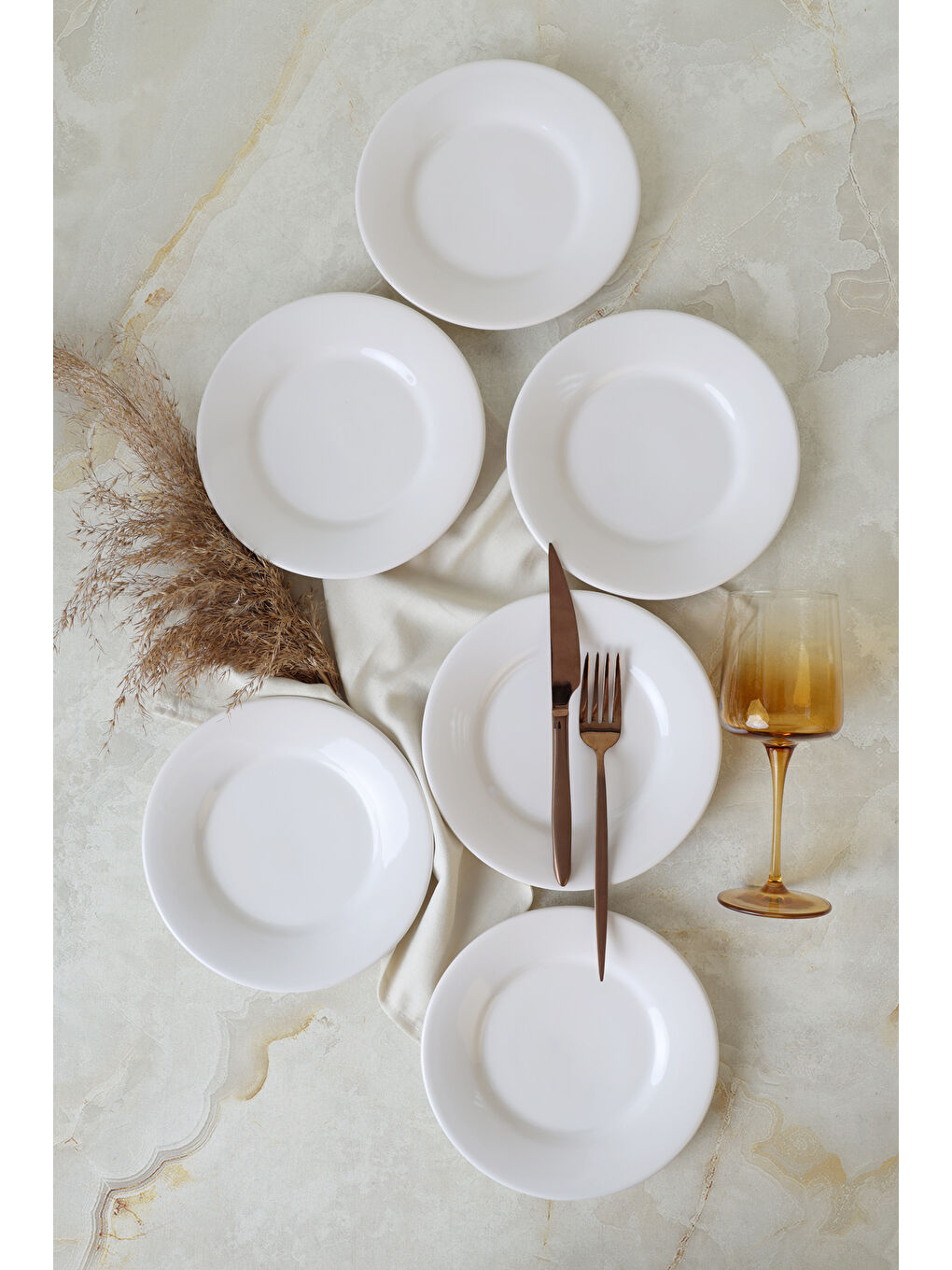 Beyaz Linda Pasta Tabağı 19 Cm 6 Adet-3