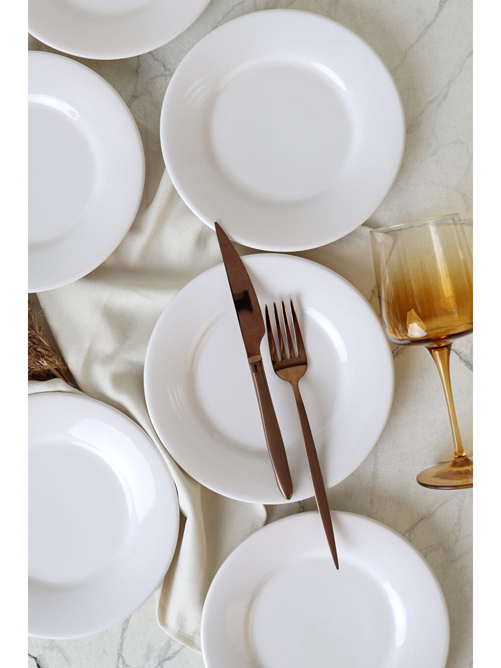 Beyaz Linda Pasta Tabağı 19 Cm 6 Adet-4