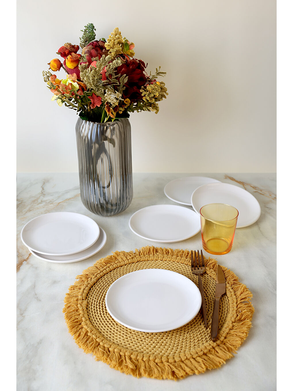 Beyaz Delta Pasta Tabağı 17 Cm 6 Adet