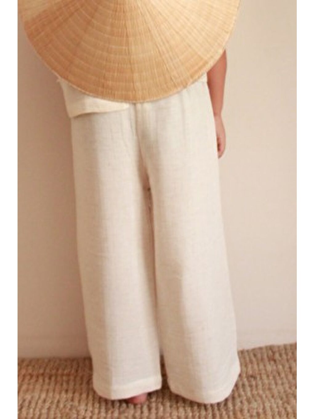 Bej Keten Pantolon-1