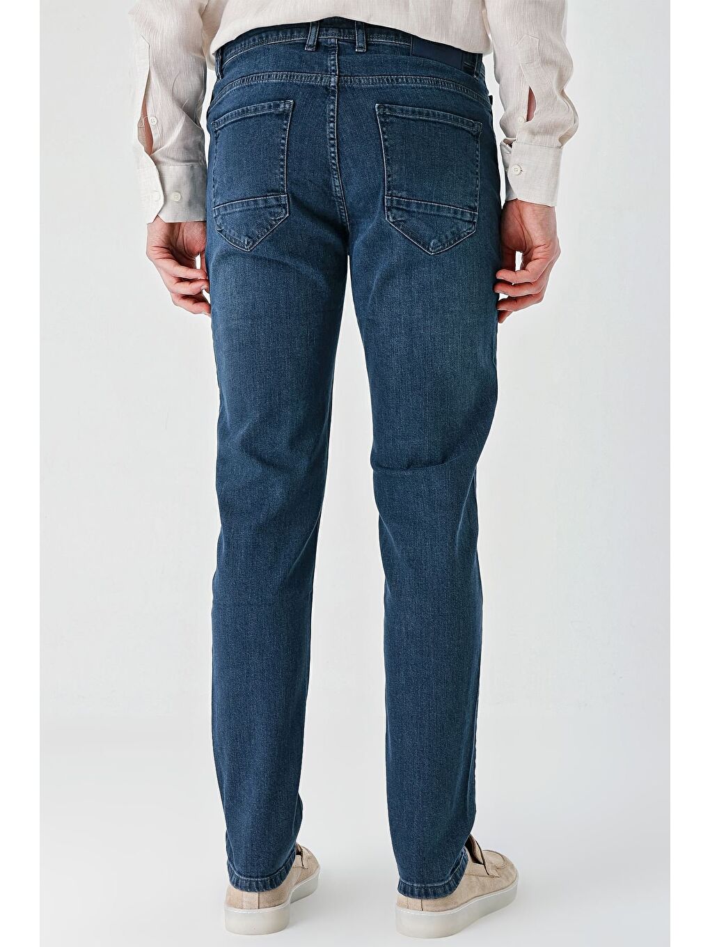 Lacivert Gabardin Pamuklu 5 Cepli Slim Fit Dar Kesim Casual Denim Pantolon 1023240153-4