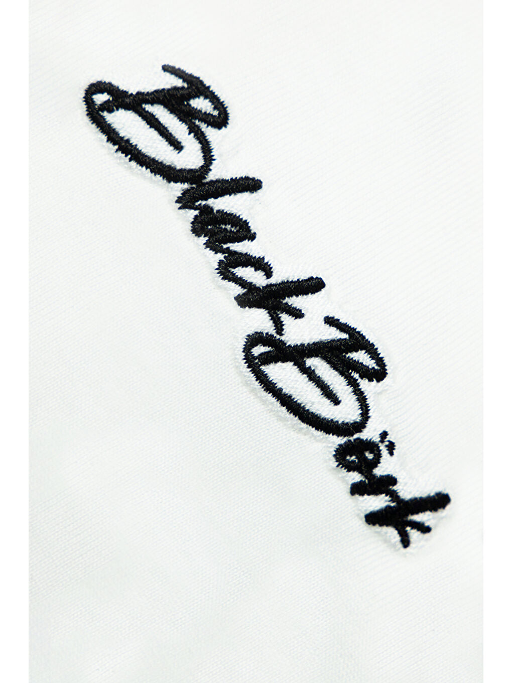 Beyaz Nakışlı Oversize Off White B-Shirt-1