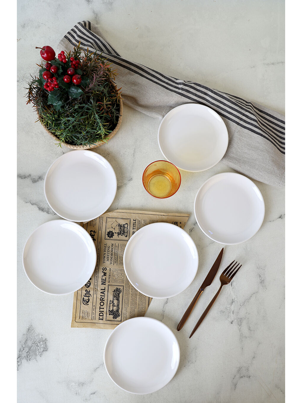 Beyaz Delta Pasta Tabağı 17 Cm 6 Adet-5