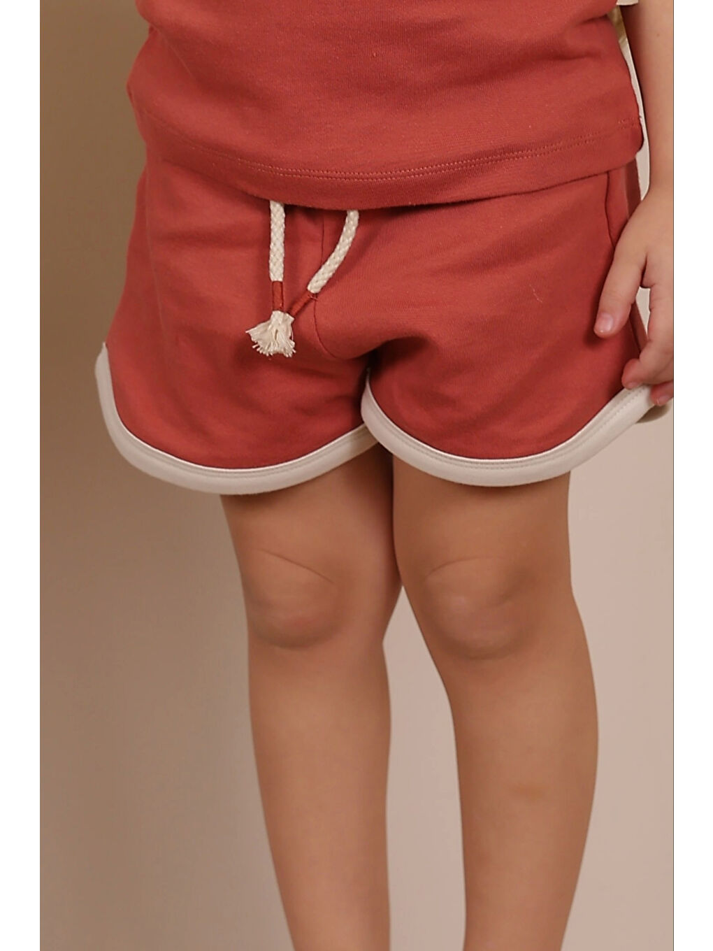 Koyu Turuncu Bağcıklı Şort-1