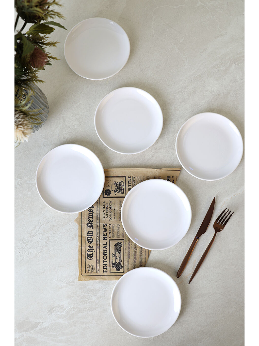 Beyaz Delta Pasta Tabağı 17 Cm 6 Adet-6