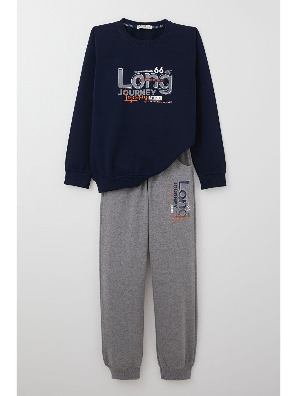 Erkek Çocuk Eşofman Takım Yazılı Baskılı Cepli Lacivert (4-8 Yaş)