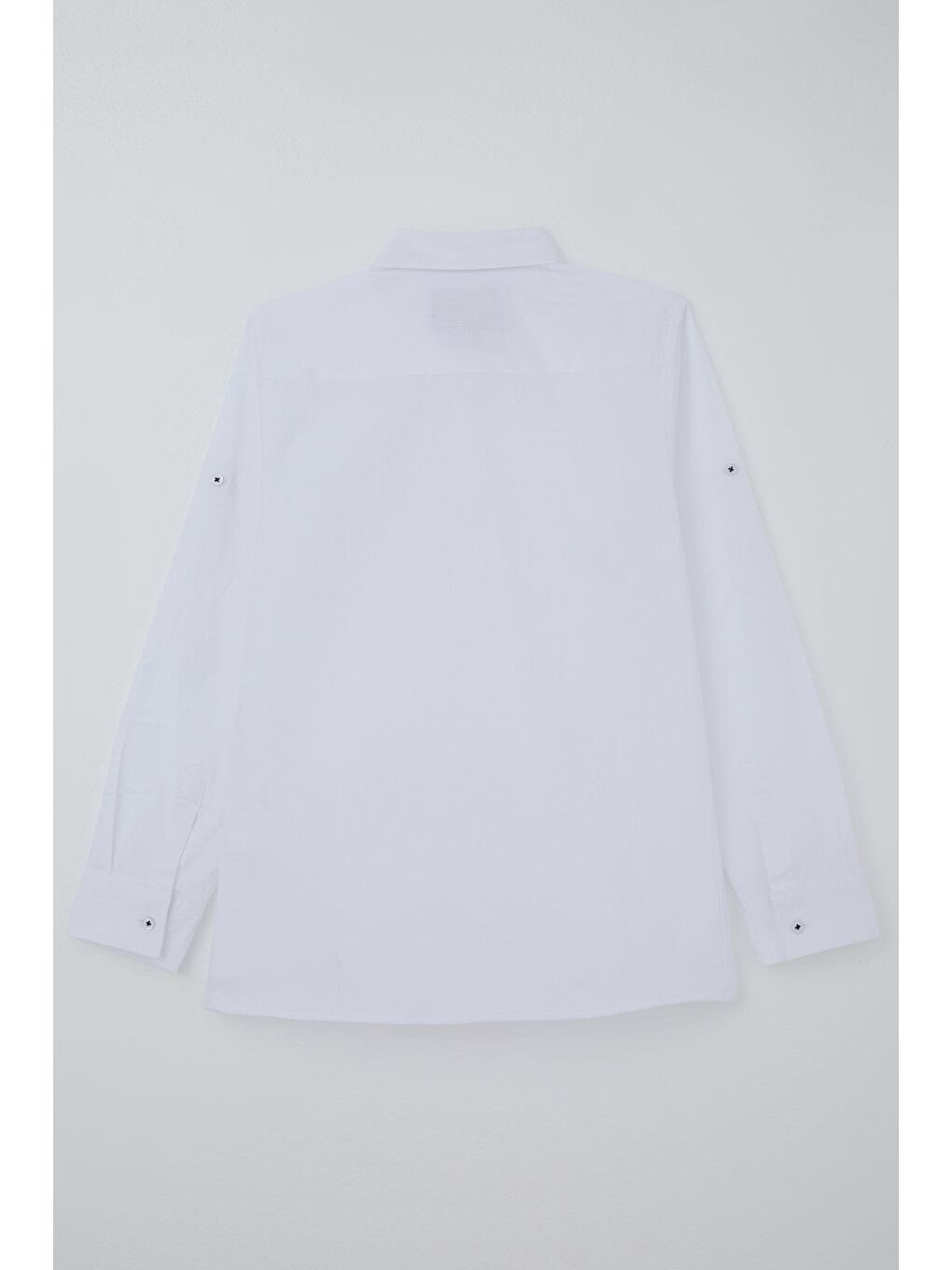 Erkek Çocuk Gömlek Cep Kısmı Kontrast Şerit Detaylı Düğmeli Beyaz (9-14 Yaş)-3