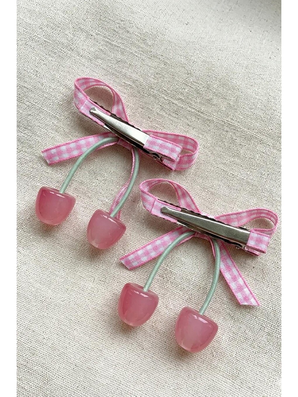 Pembe 2 Adet Pembiş Pötikare Çocuk Pens Toka-2
