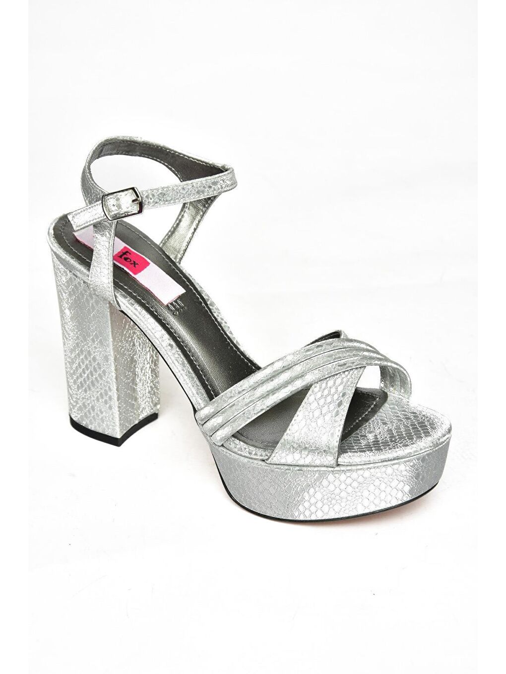 Gri S8202044 Gümüş Kadın Topuklu Ayakkabı-1