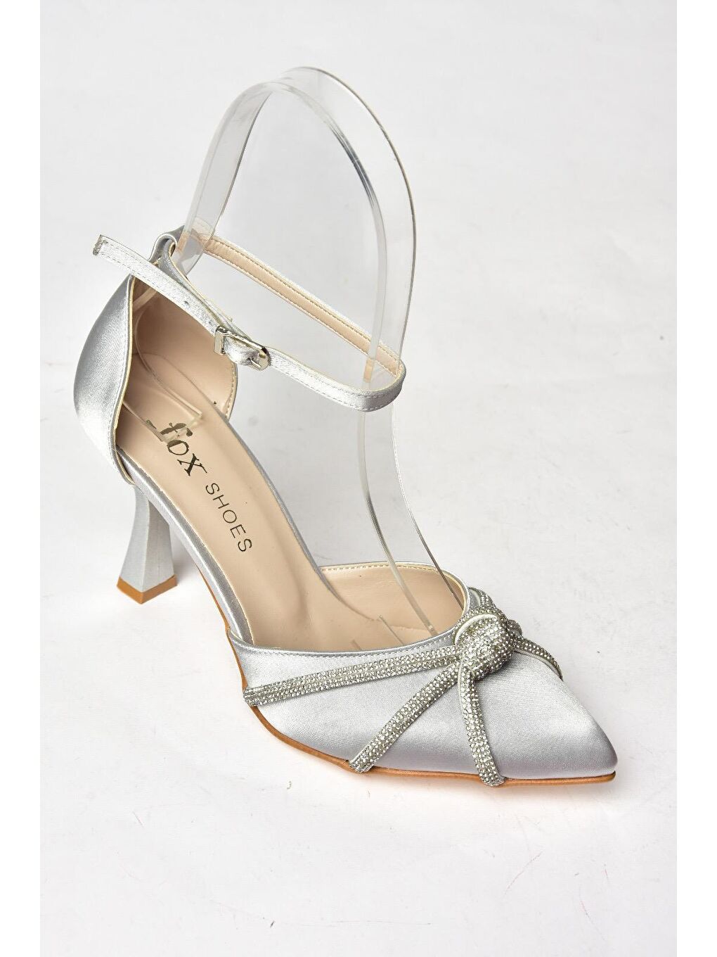 Gri S2460619 Gümüş Kadın Topuklu Ayakkabı