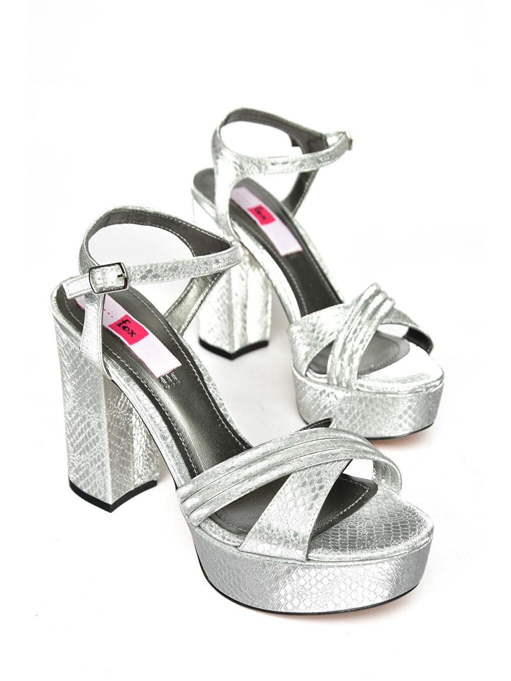 Gri S8202044 Gümüş Kadın Topuklu Ayakkabı-2