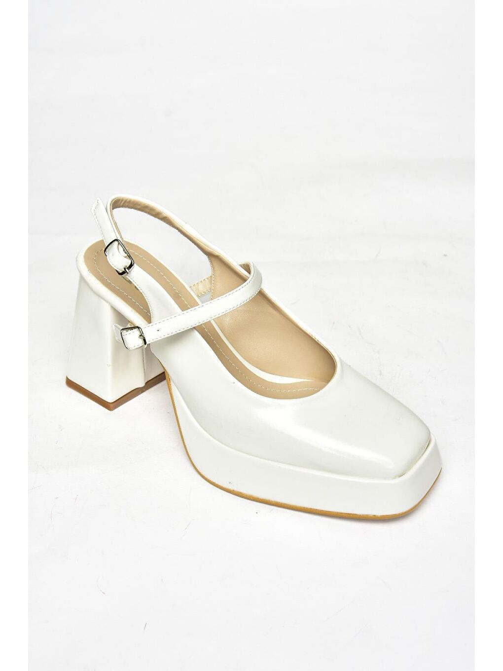 S2820309 Beyaz Kadın Topuklu Ayakkabı-1