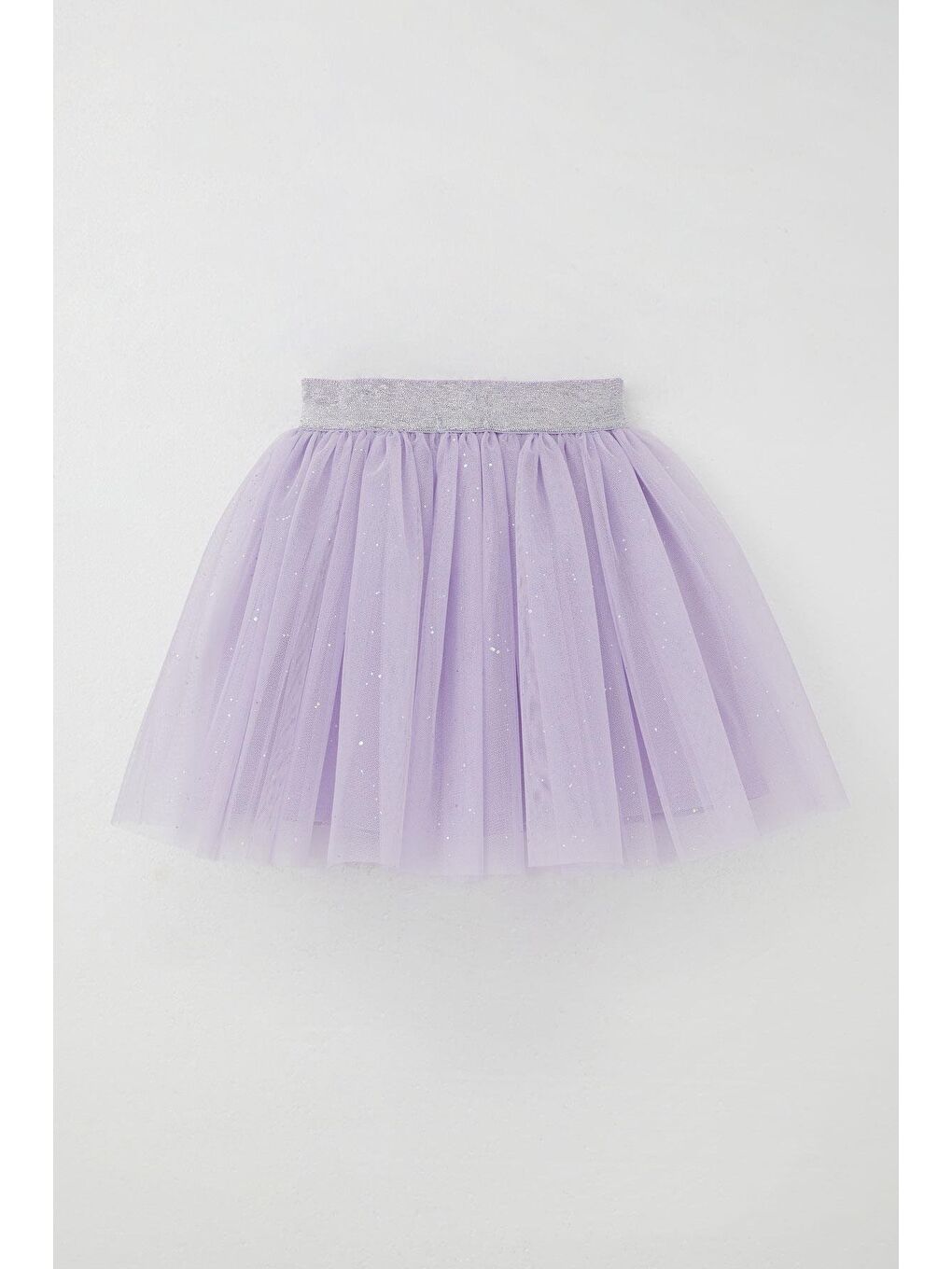 Kız Çocuk Tütü Etek Simli Beli Latikli Lila (5-10 Yaş)-1