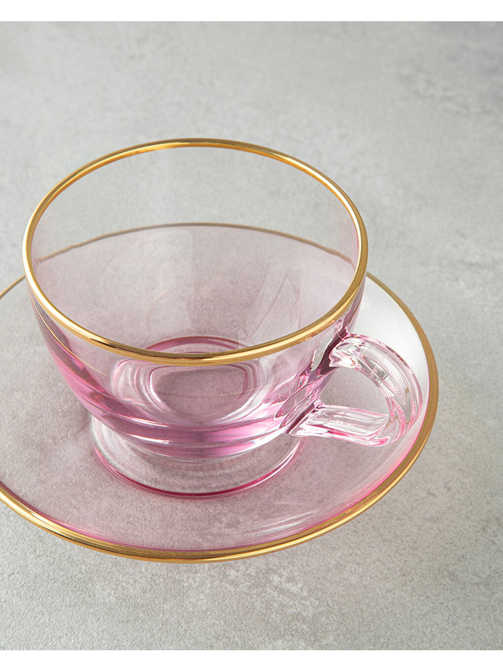 Blaze Cam 4 Parça 2 Kişilik Çay Fincanı Takımı Pembe-1