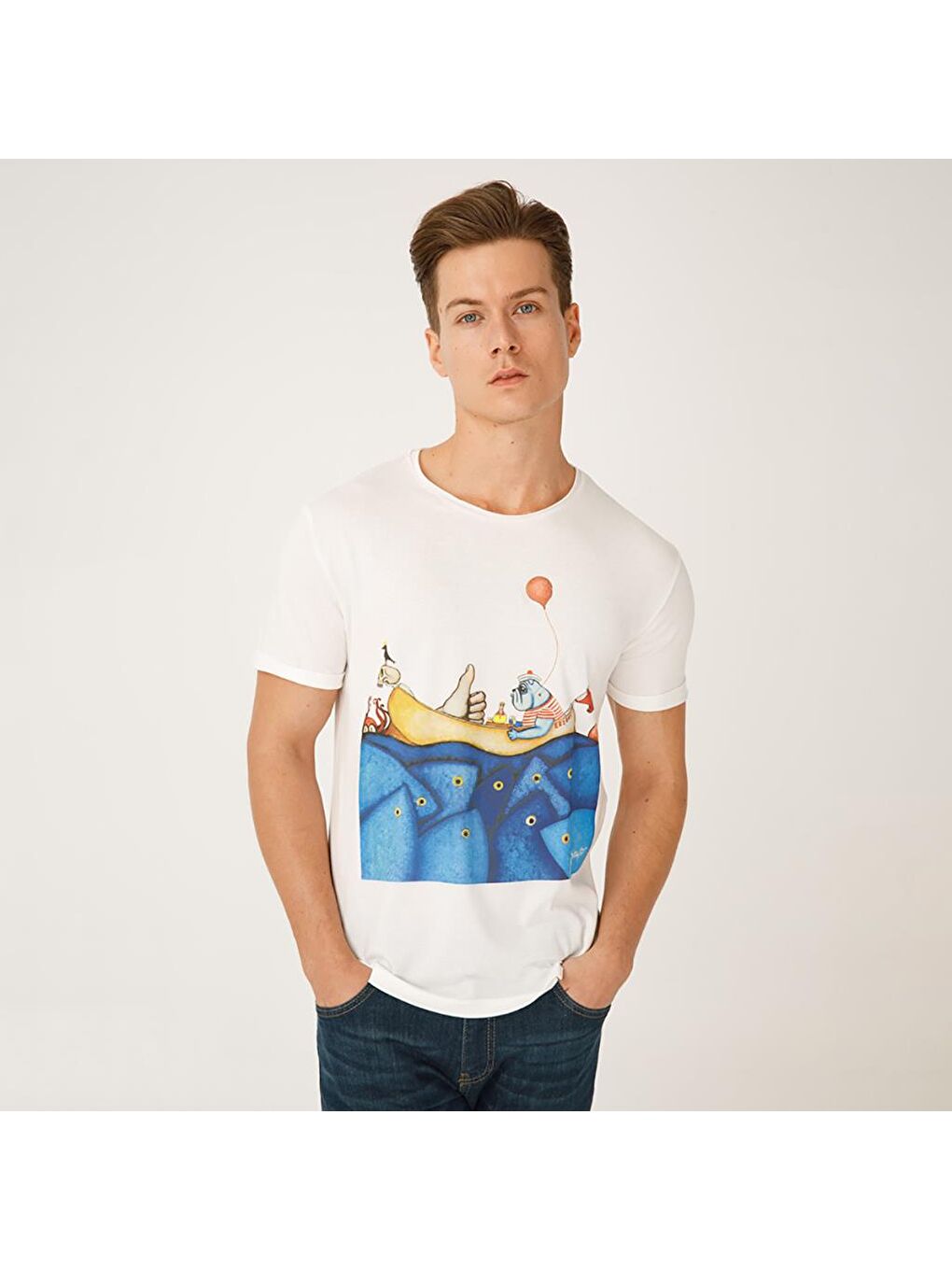 Mr. Allright Man Beyaz Erkek T-Shirt