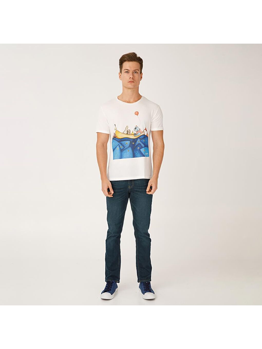 Mr. Allright Man Beyaz Erkek T-Shirt-4