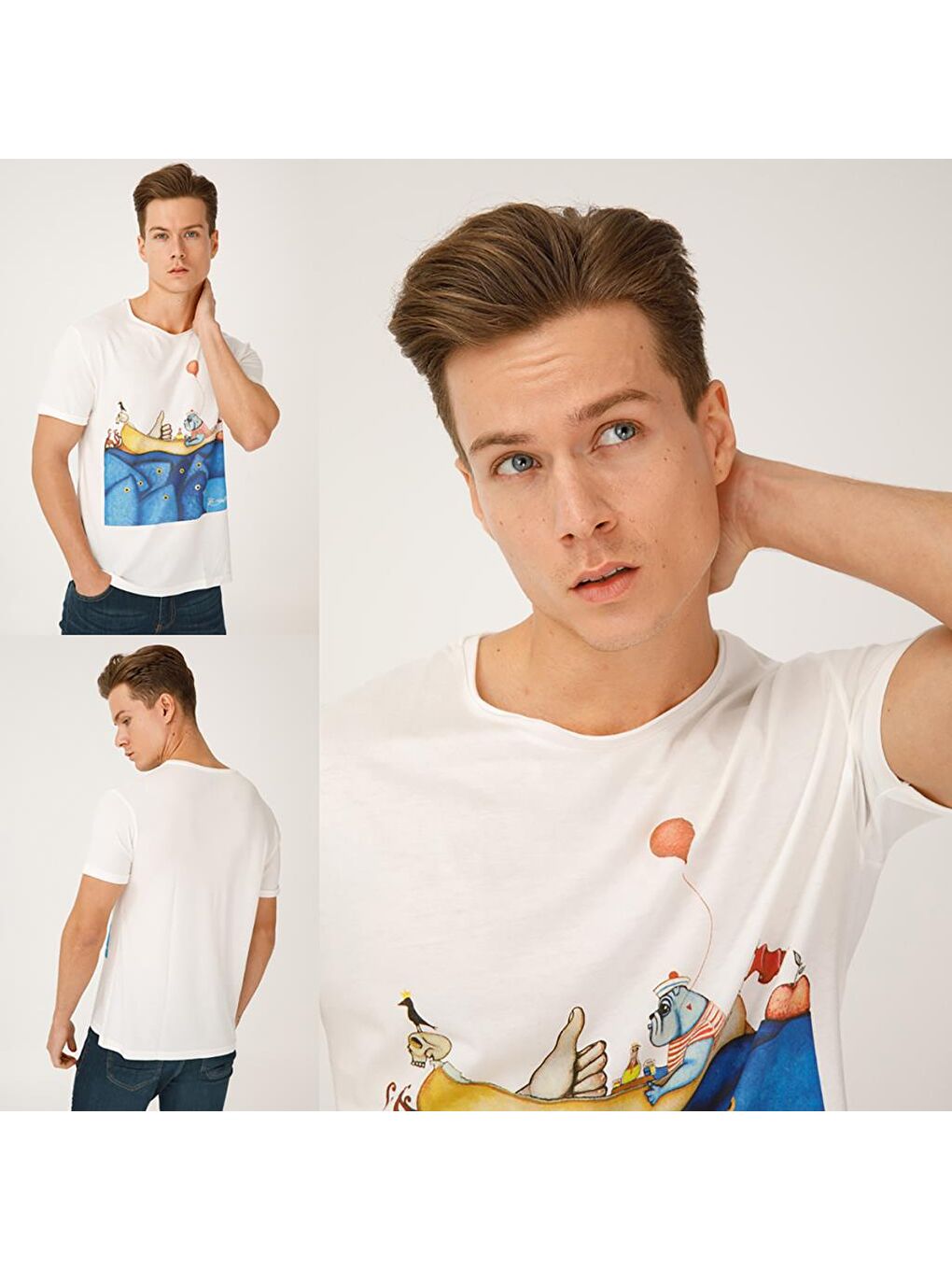 Mr. Allright Man Beyaz Erkek T-Shirt-5