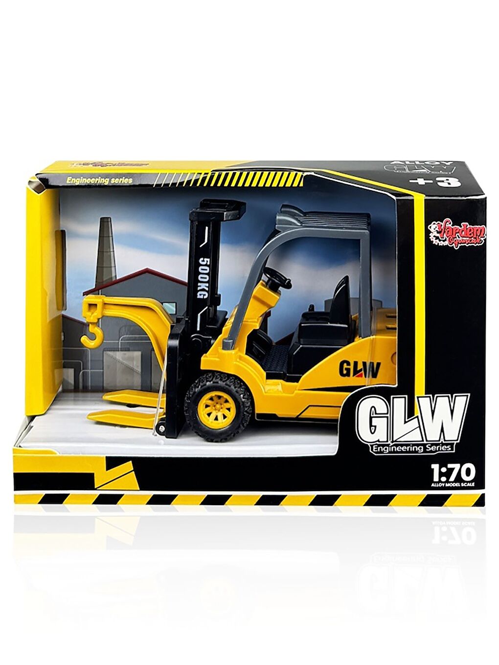 Oyuncak Kutulu Sürtmeli Metal İnşaat Aracı Forklift - Standart