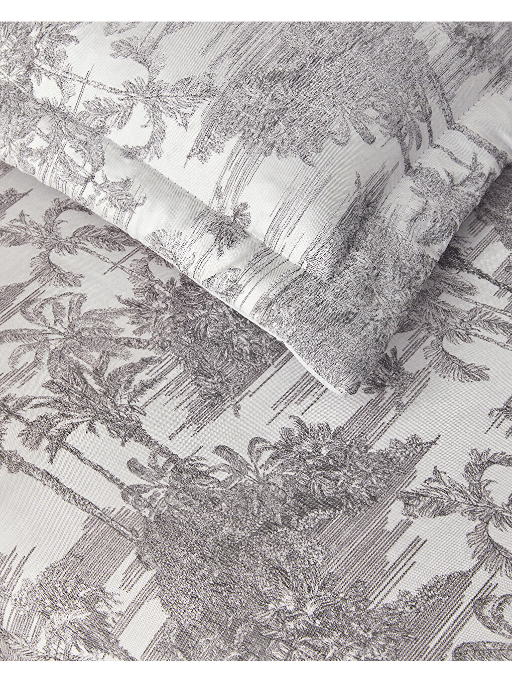 Royal Elegance Jakarlı Çift Kişilik Yatak Örtüsü Takımı Antrasit-1