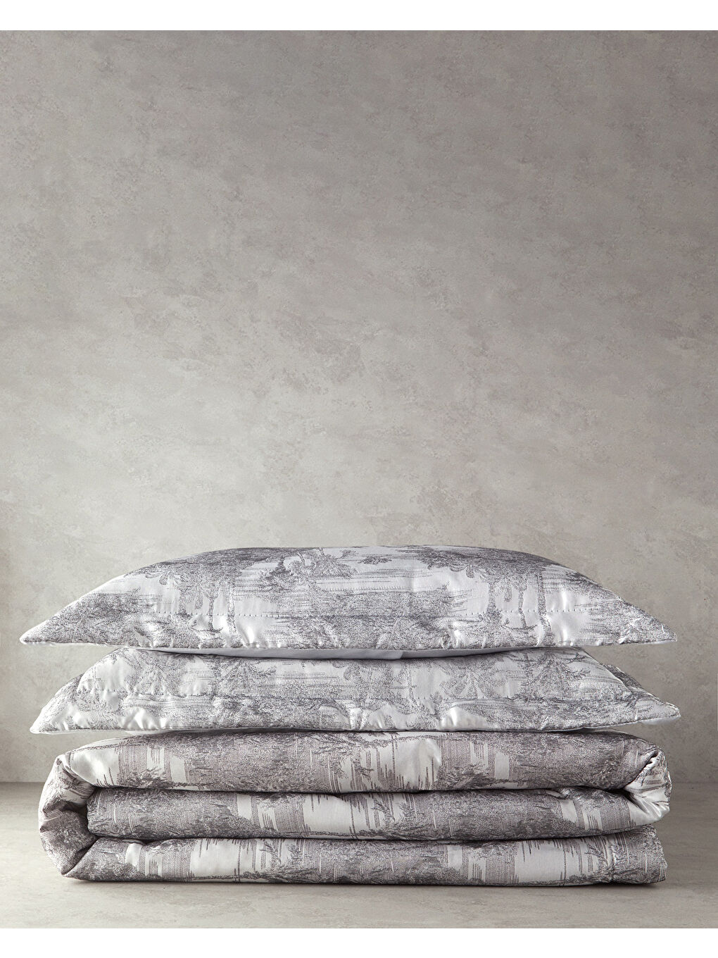 Royal Elegance Jakarlı Çift Kişilik Yatak Örtüsü Takımı Antrasit-3