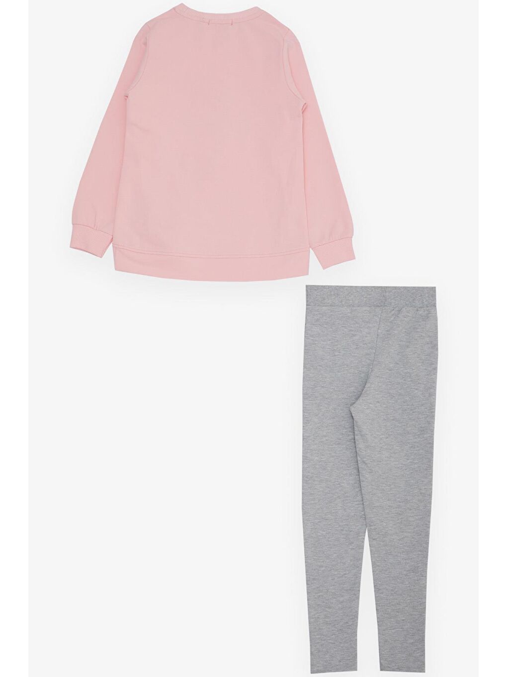 Kız Çocuk Taytlı Takım Yazı Baskılı Pembe (6-12 Yaş)-1