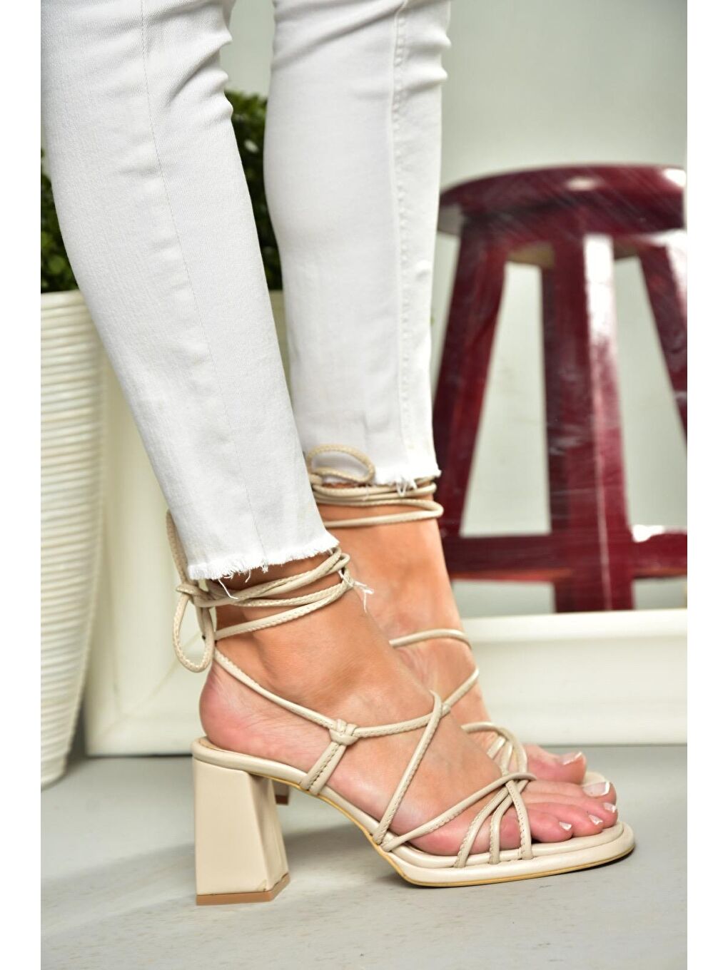 S2824705 Bej Kadın Topuklu Ayakkabı-2