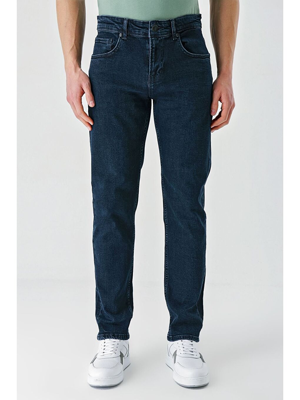 Koyu Lacivert Gabardin 5 Cepli Slim Fit Dar Kesim Casual Denim Jean Jean Pantolon 1023240150