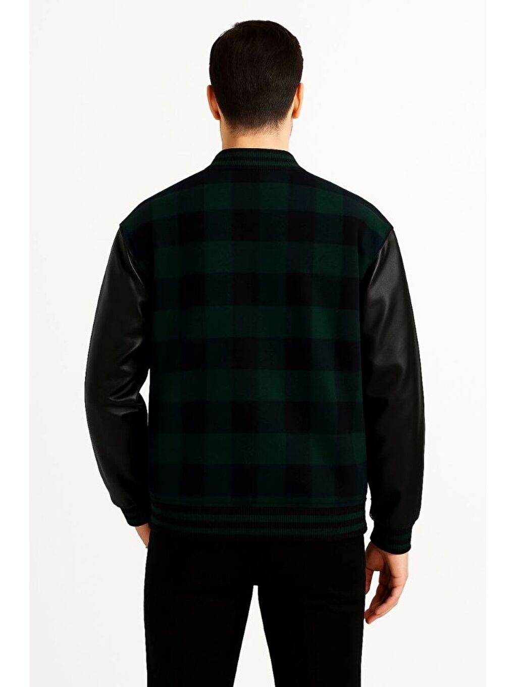 Kolları Suni Deri Içi Astarlı Oduncu Kolej Içi Ceket - Haki-1