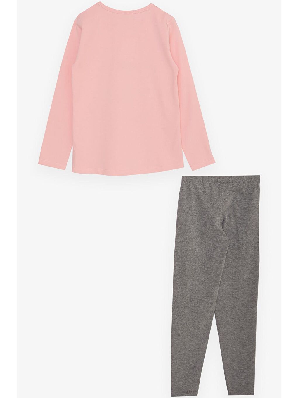 Kız Çocuk Taytlı Takım Havalı Kız Yazı Baskılı Pembe (4-8 Yaş)-1