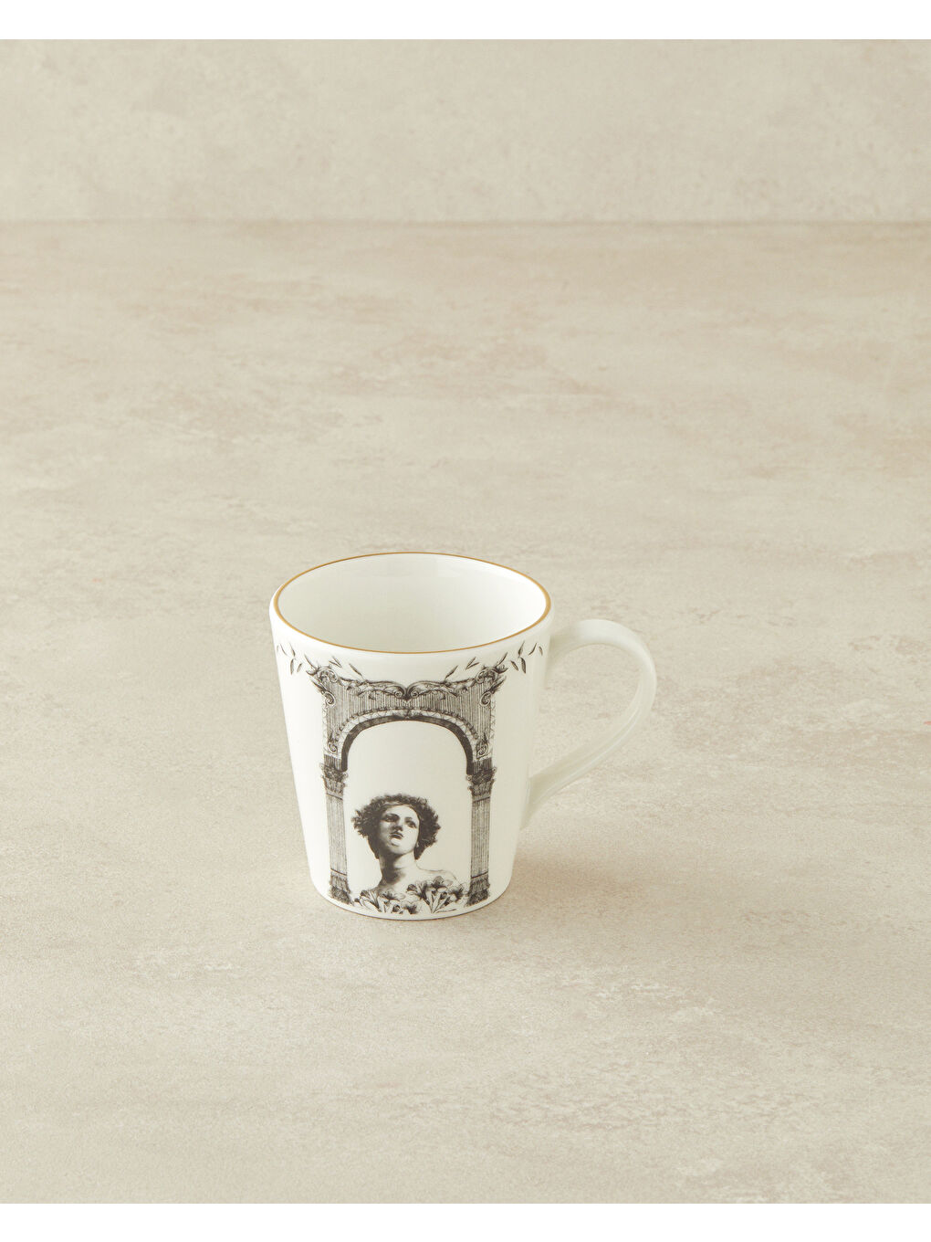 Hera Glory Porselen Kupa 255 ml Siyah - Beyaz-1