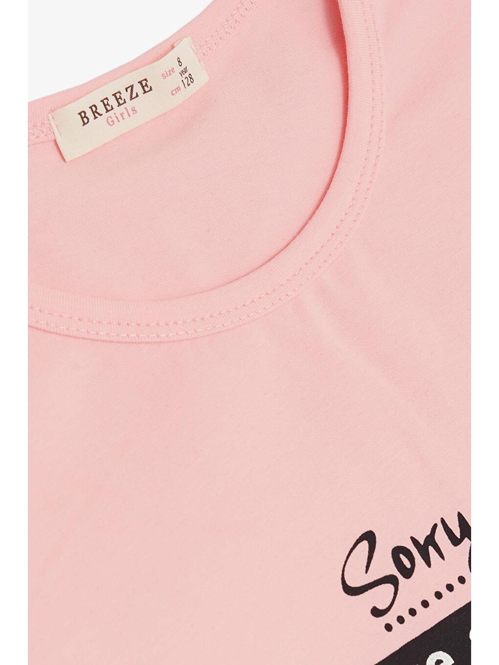 Kız Çocuk Taytlı Takım Havalı Kız Yazı Baskılı Pembe (4-8 Yaş)-4