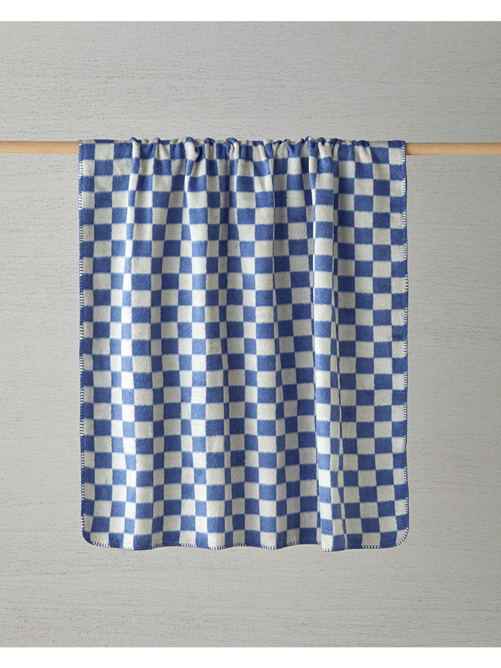 English Home Retro Plaid Akrilik Tv Battaniye Mavi