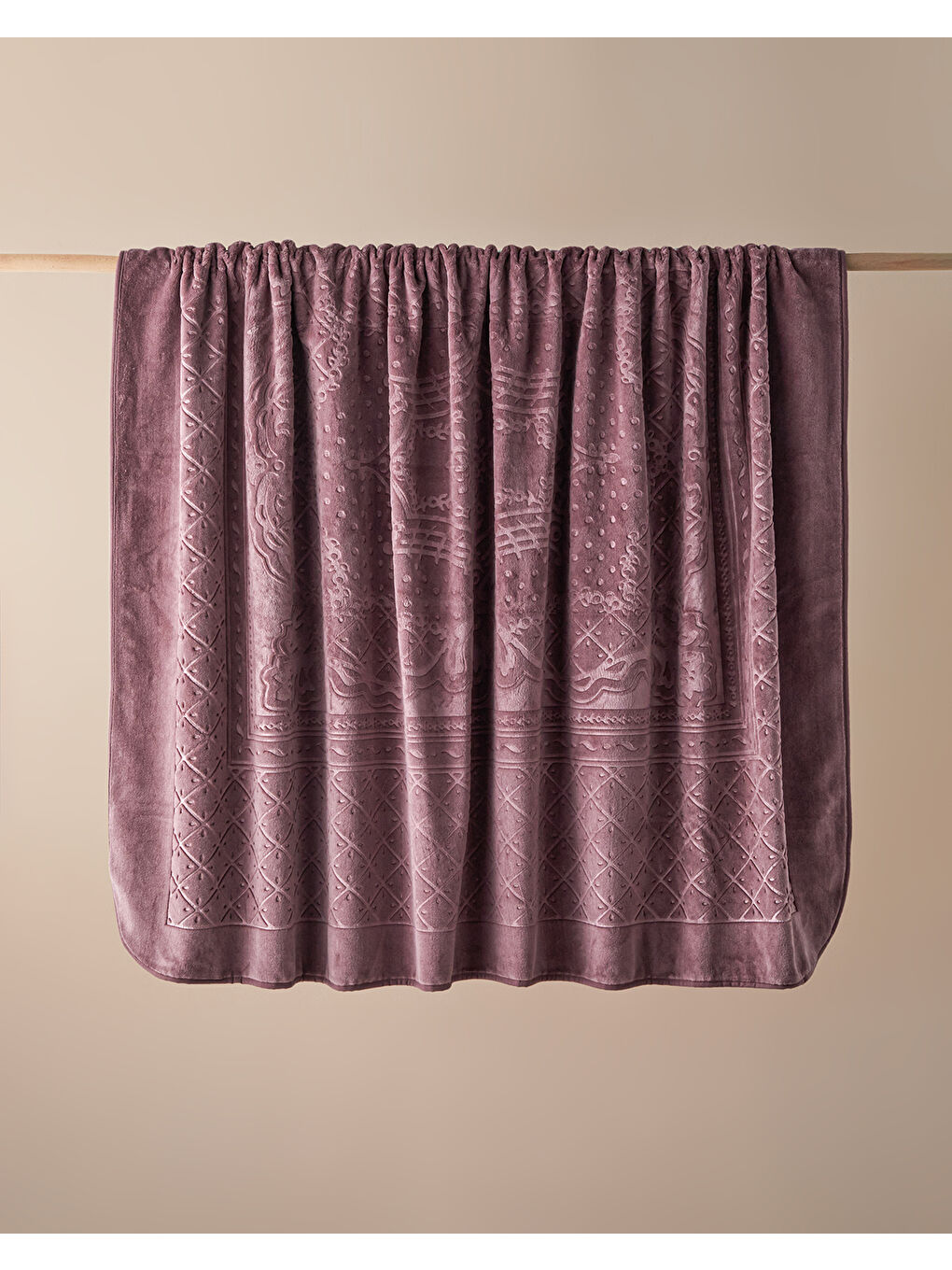 Timeless Emboss Çift Kişilik Battaniye 200x220 cm Mor