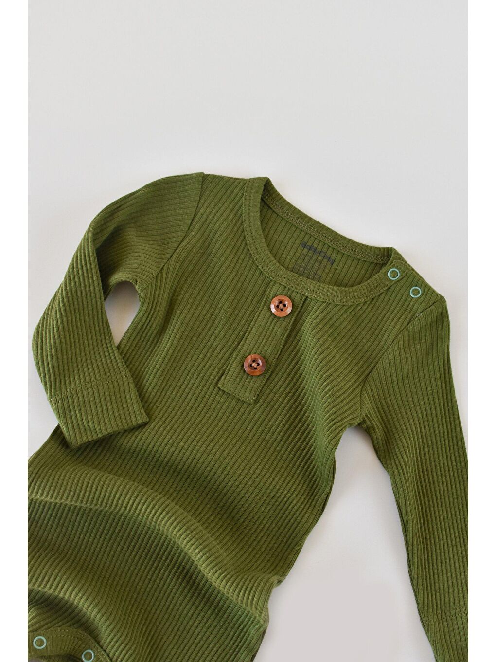 BabyCosy Organic Wear Yeşil Modal Uzun Kollu Tulum - 1