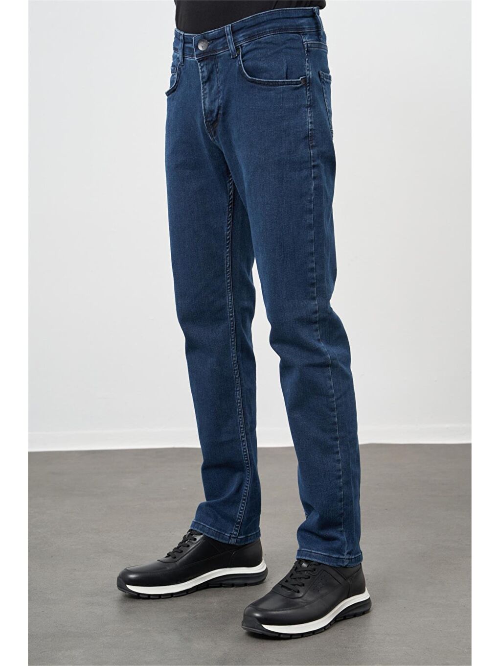 Lacivert Gabardin %100 Pamuk 5 Cep Comfort Fit Rahat Kesim Casual Denim Jean Pantolon 1023235164-2