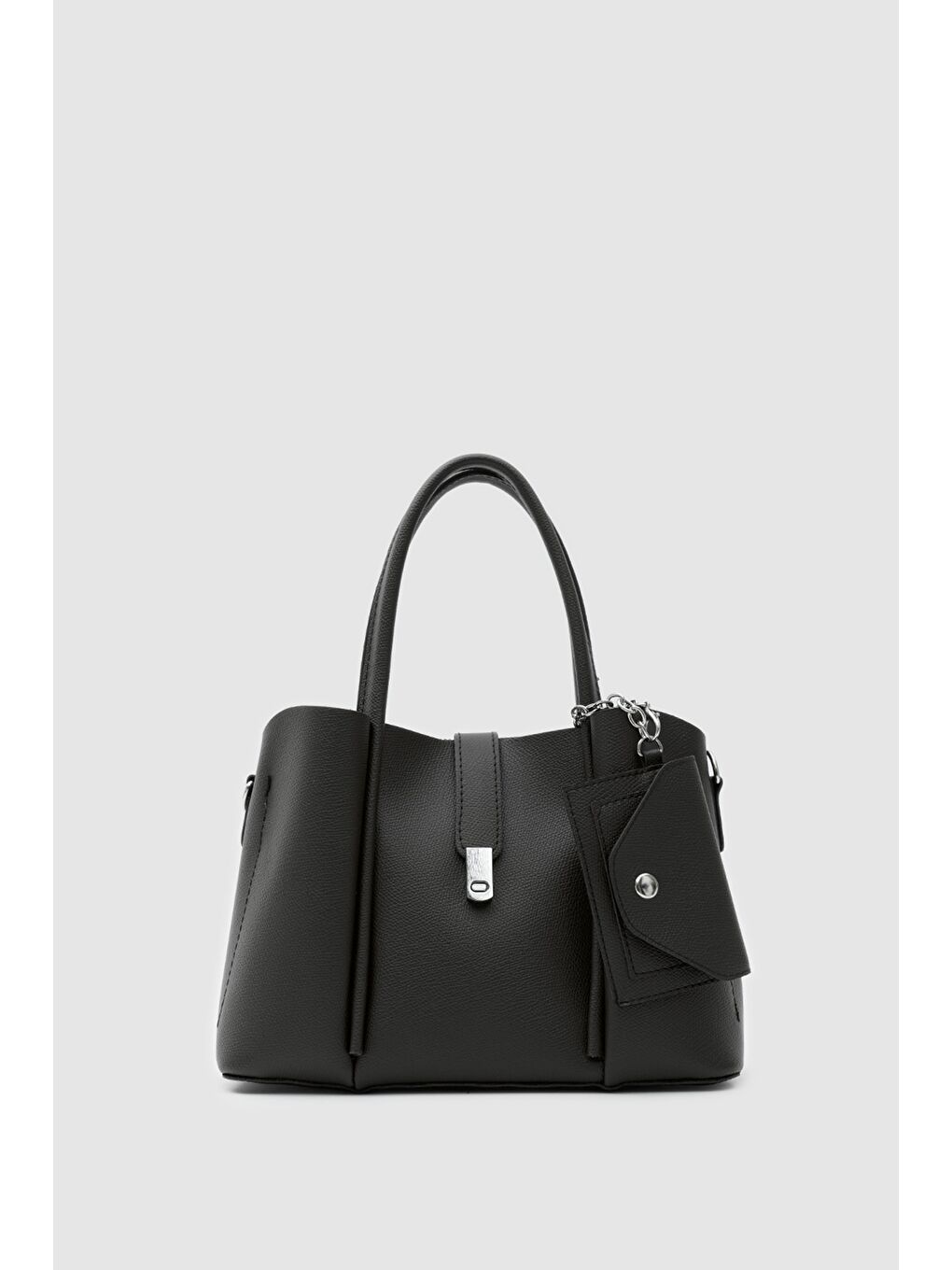 Guide Kartlık Charmlı El Ve Omuz Çantası Siyah