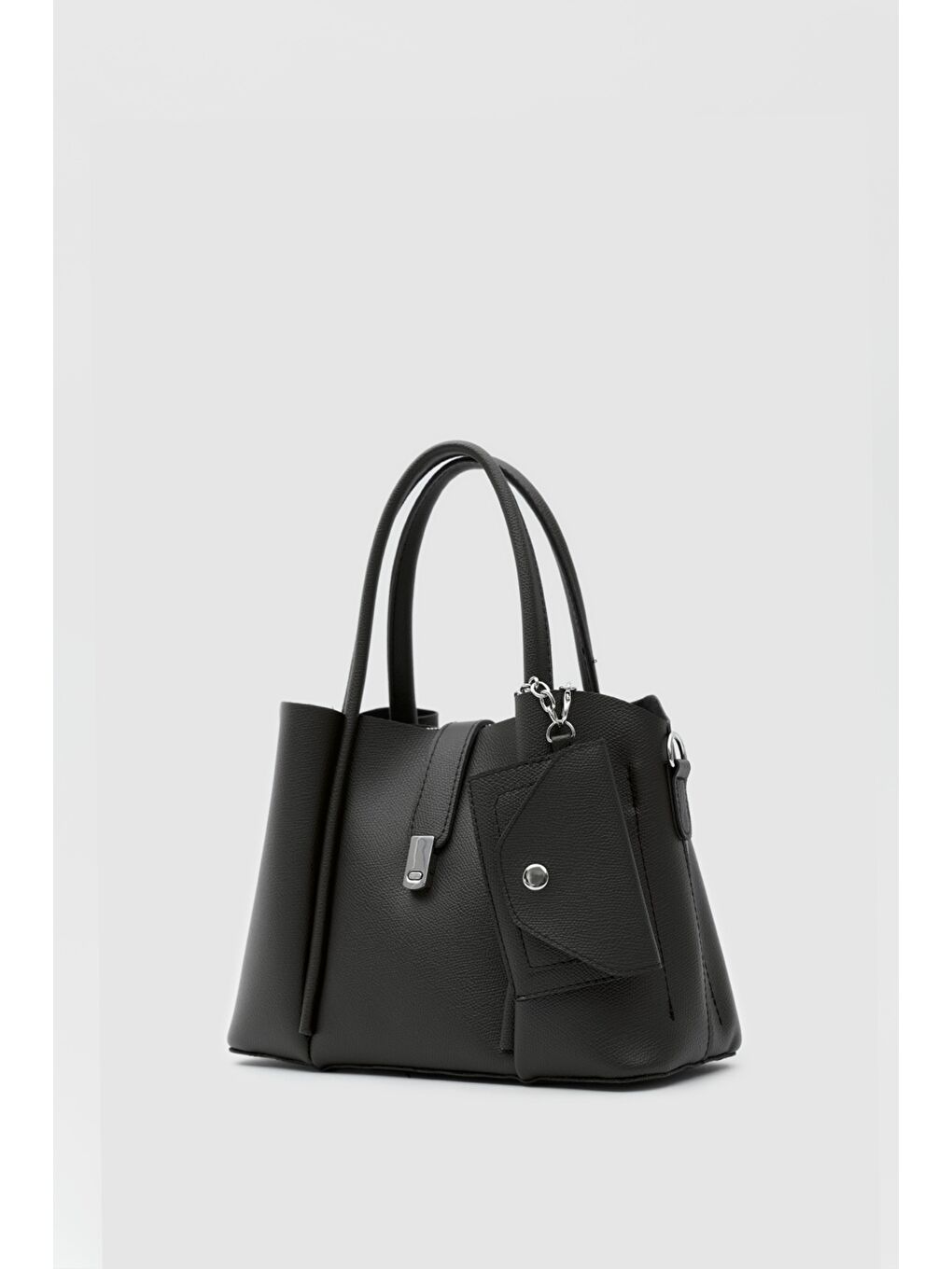 Guide Kartlık Charmlı El Ve Omuz Çantası Siyah-1